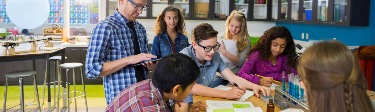 Students in a science class