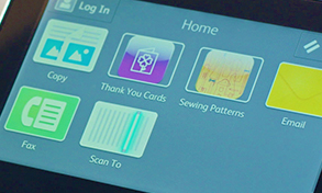 User interface home screen