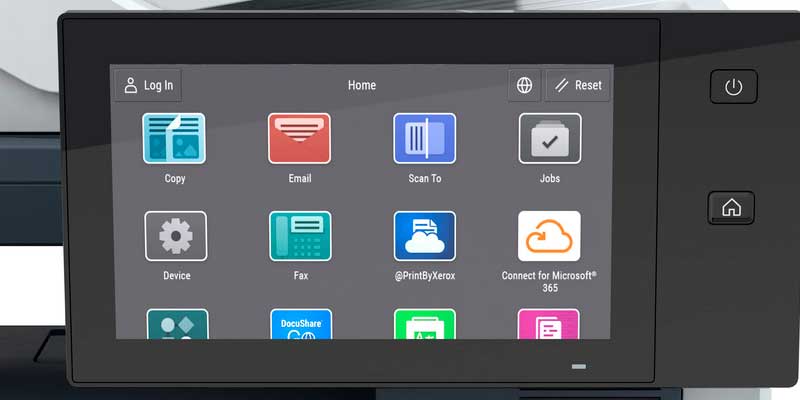 User interface of a Xerox ConnectKey multifunction printer