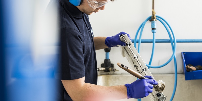 Person cleaning a clydebank