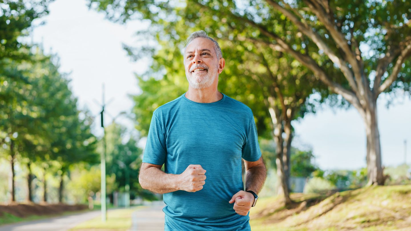 Man jogging in park