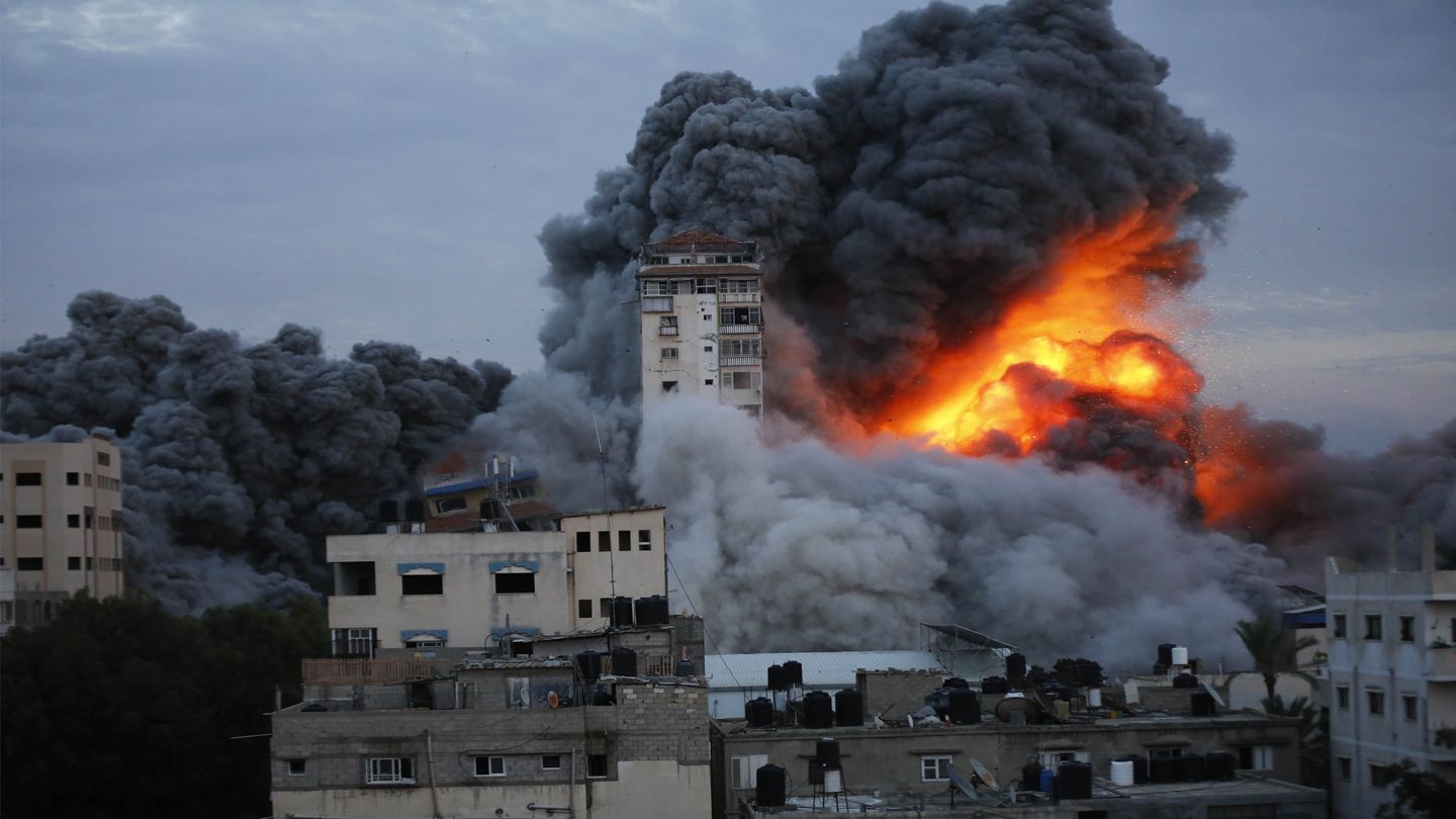 Israeli airstrikes on Gaza Strip launched after a Hamas attacks.