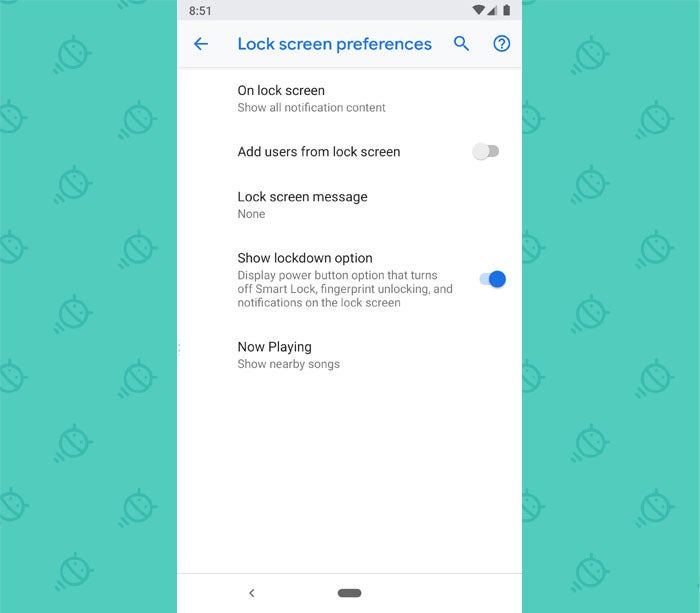 Android 9 Pie Lockdown Mode Setting