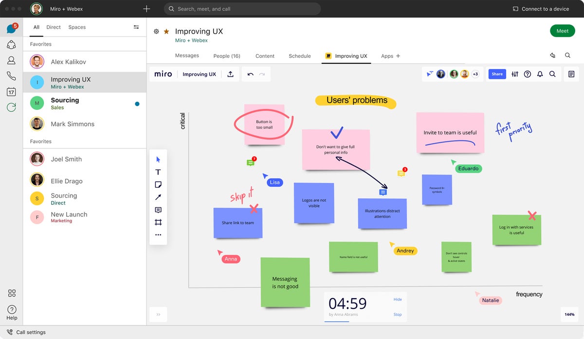 visual collab tools miro webex integration