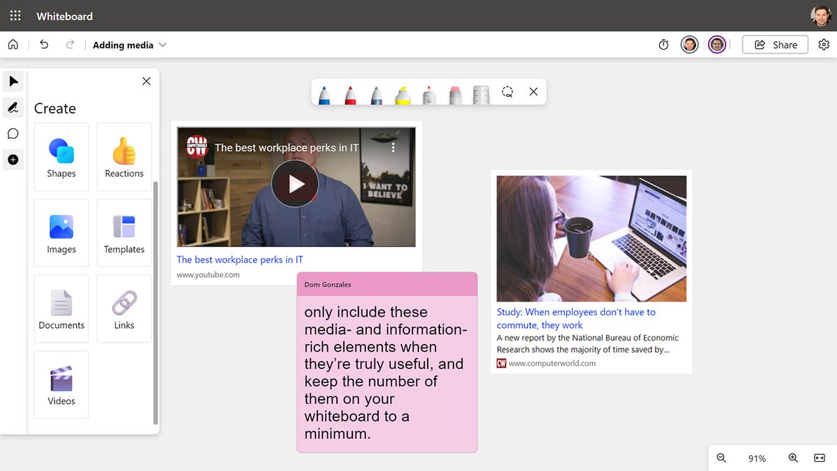 microsoft whiteboard 06 add media