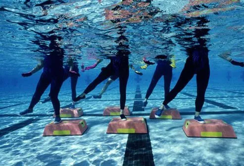 Photo of water aerobics.