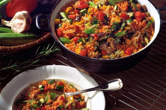 Photo of tomato lentil stew.