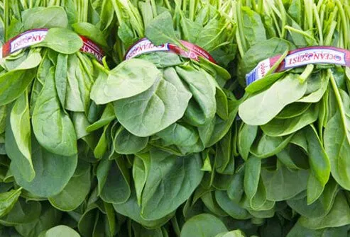 Photo of raw spinach.