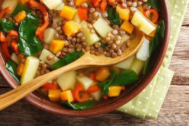 Lentils are heart-healthy with 16 grams of protein per cooked cup and high in iron. 