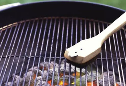 Photo of cleaning grill.