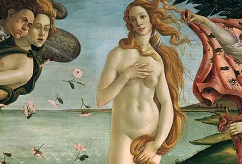 The Venus painted by Italian painter Botticelli.