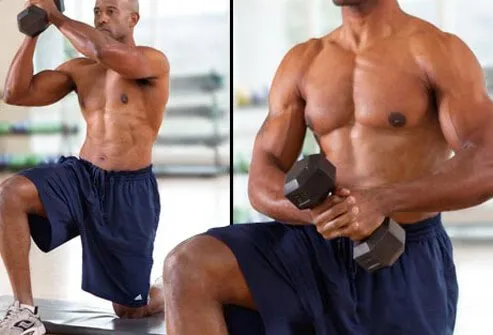 Grab a dumbbell, medicine ball, or cable weight system.