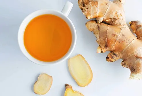 Ginger decreases inflammation, improves menstrual cramps, and aids digestion.