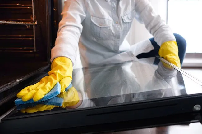 Ammonia is good for cleaning glass and your oven. 