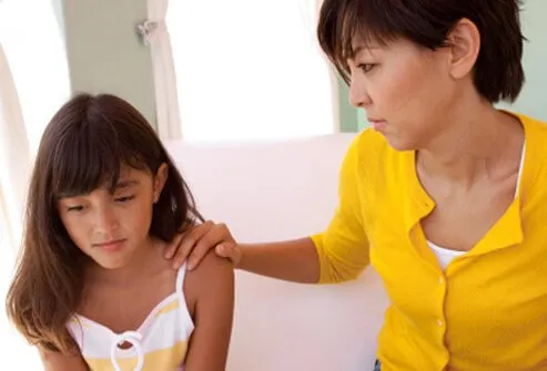 A mom shows concern for her daughter.