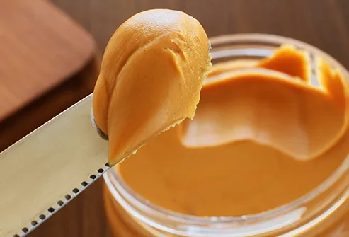 Peanut butter adds protein and potassium to smoothies. 