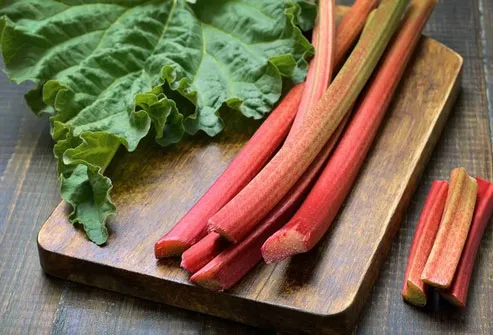 The fleshy, celery-like stalks of rhubarb are often used to make pies and are safe to eat.