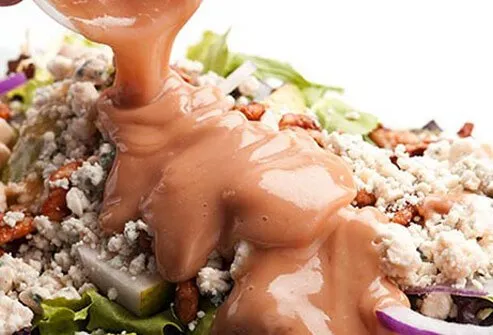 Salad dressing can weigh down a healthy choice with a lot of extra sugar.