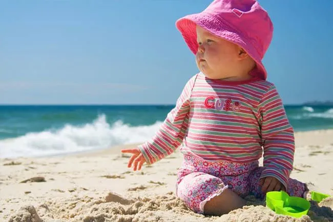 A newborn’s skin is extra sensitive, not just to the sun, but also to sunscreen.