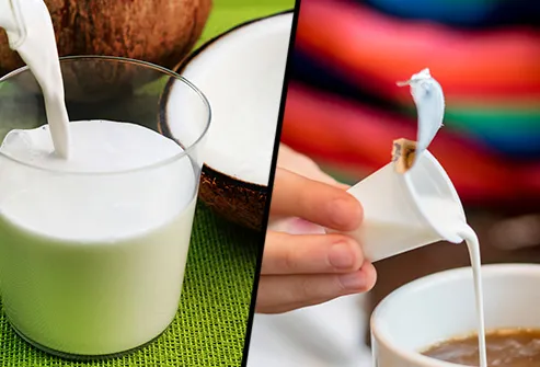 Does coconut milk or half-and-half have more saturated fat?