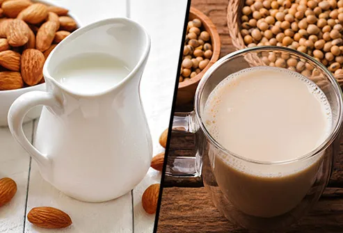 Does almond milk or soy milk have more saturated fat?