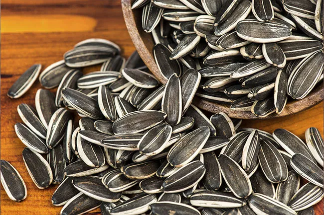 Seeds like sunflower seeds and pumpkin seeds make a healthy snack.