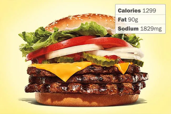 The Triple Whopper With Cheese  is as unhealthy as its name suggests.