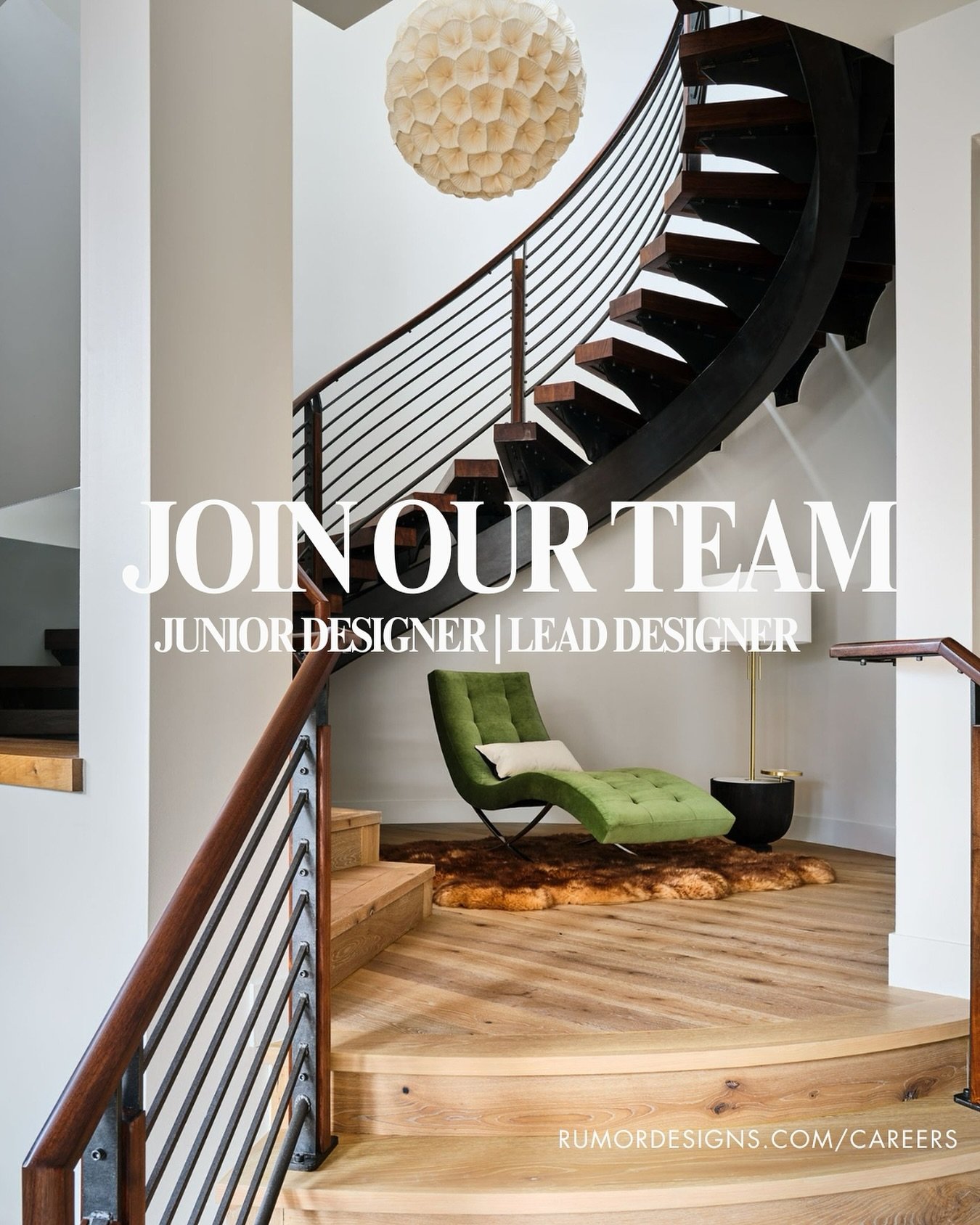 We are hiring &mdash; Rumor Design + reDesign is looking for experienced Junior and Lead Designers who love design and interiors as much as we do. 

Visit the link in our bio for details and apply to join our team!