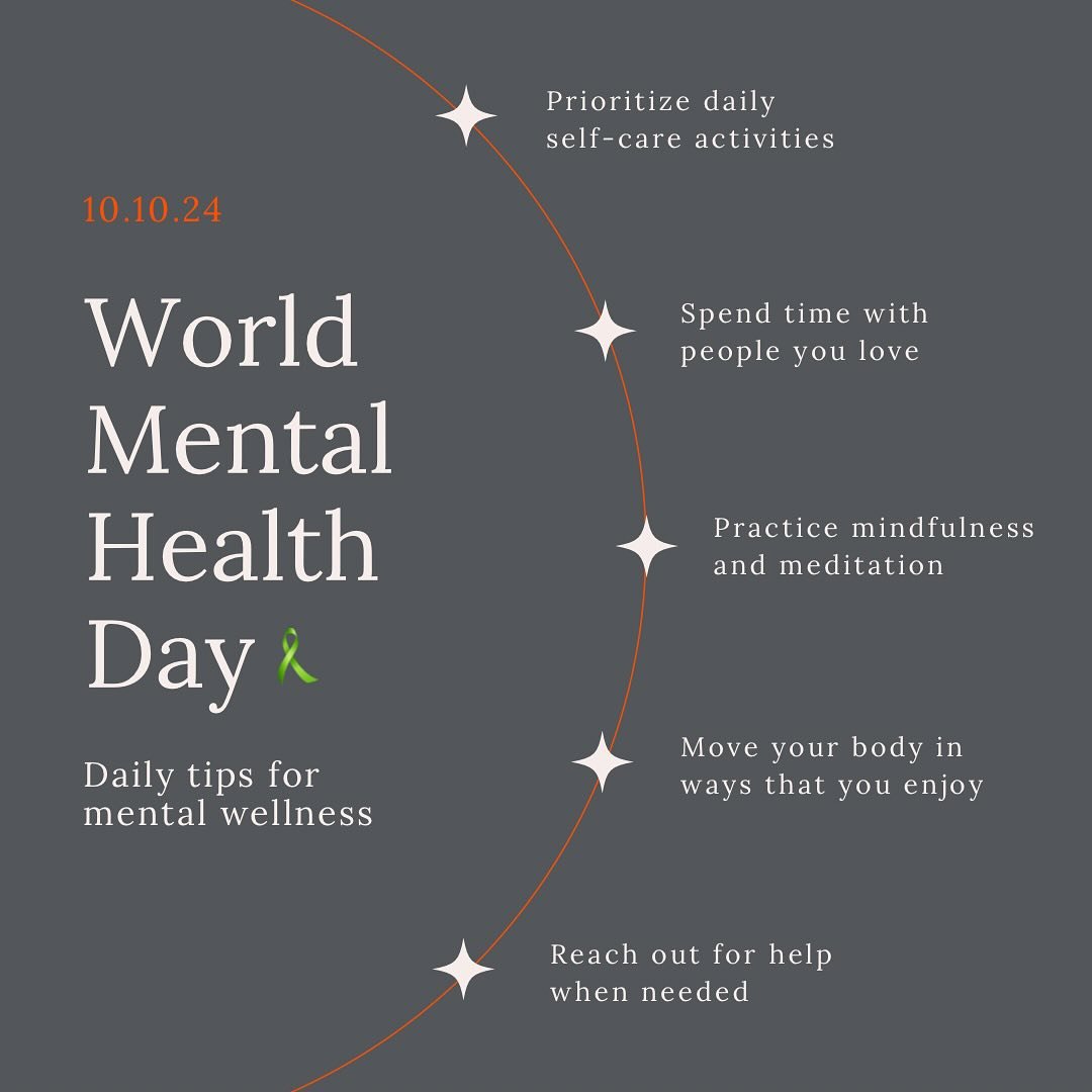 Today is #WorldMentalHealthDay and National Depression Screening Day. Taking time to check in with ourselves is essential. 💚 Explore our daily tips for mental wellness, and if you&rsquo;re feeling low, consider making an appointment or coming by our