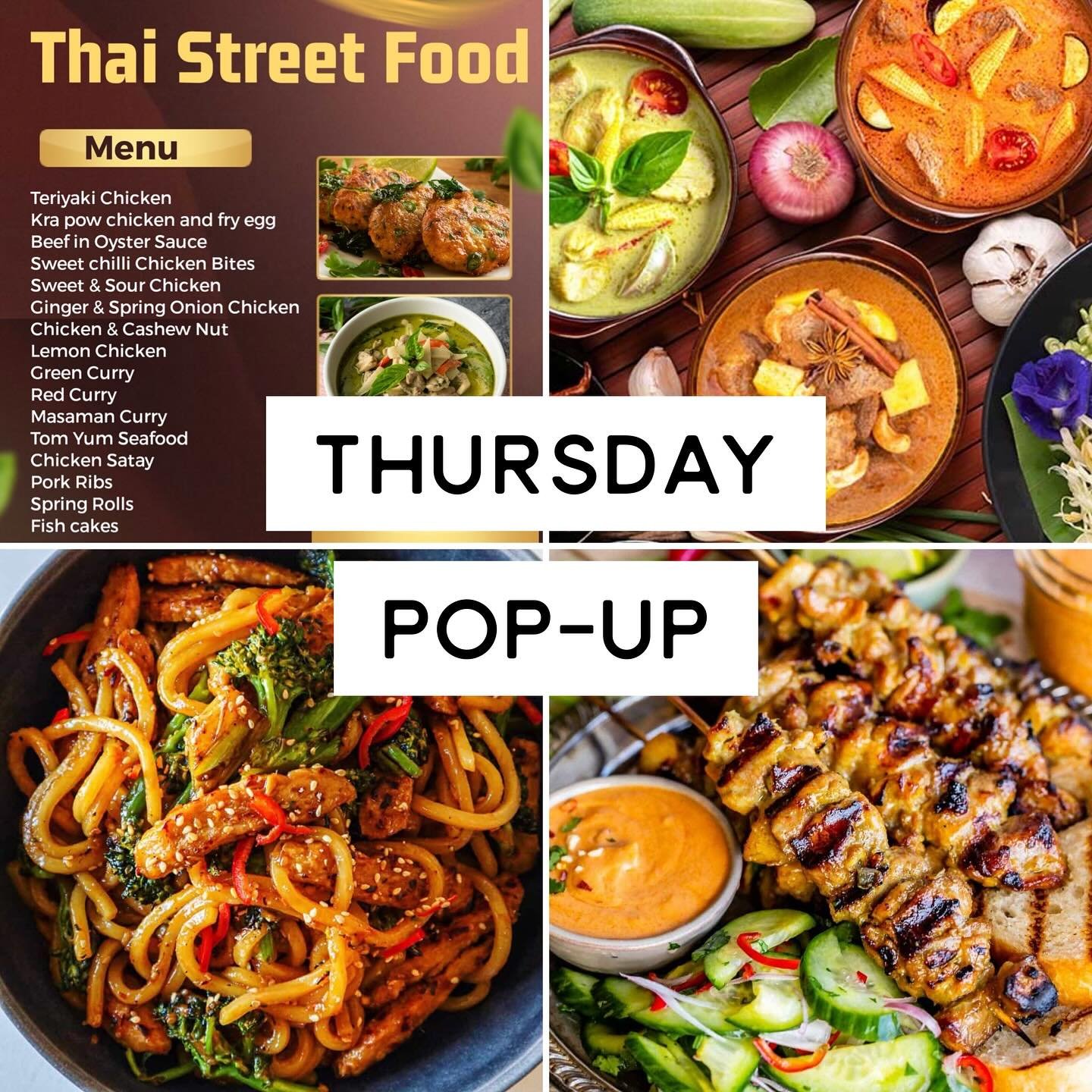 Swing on by the market for a #Thai street food lunch this Thursday! Happy Thai will be popping up on the square for one week only, so don&rsquo;t miss out 🇹🇭🍜🍚

#thaistreetfood #streetfood #thaifoodlover #thaigreencurry #streetfoodpopup #hayonwye