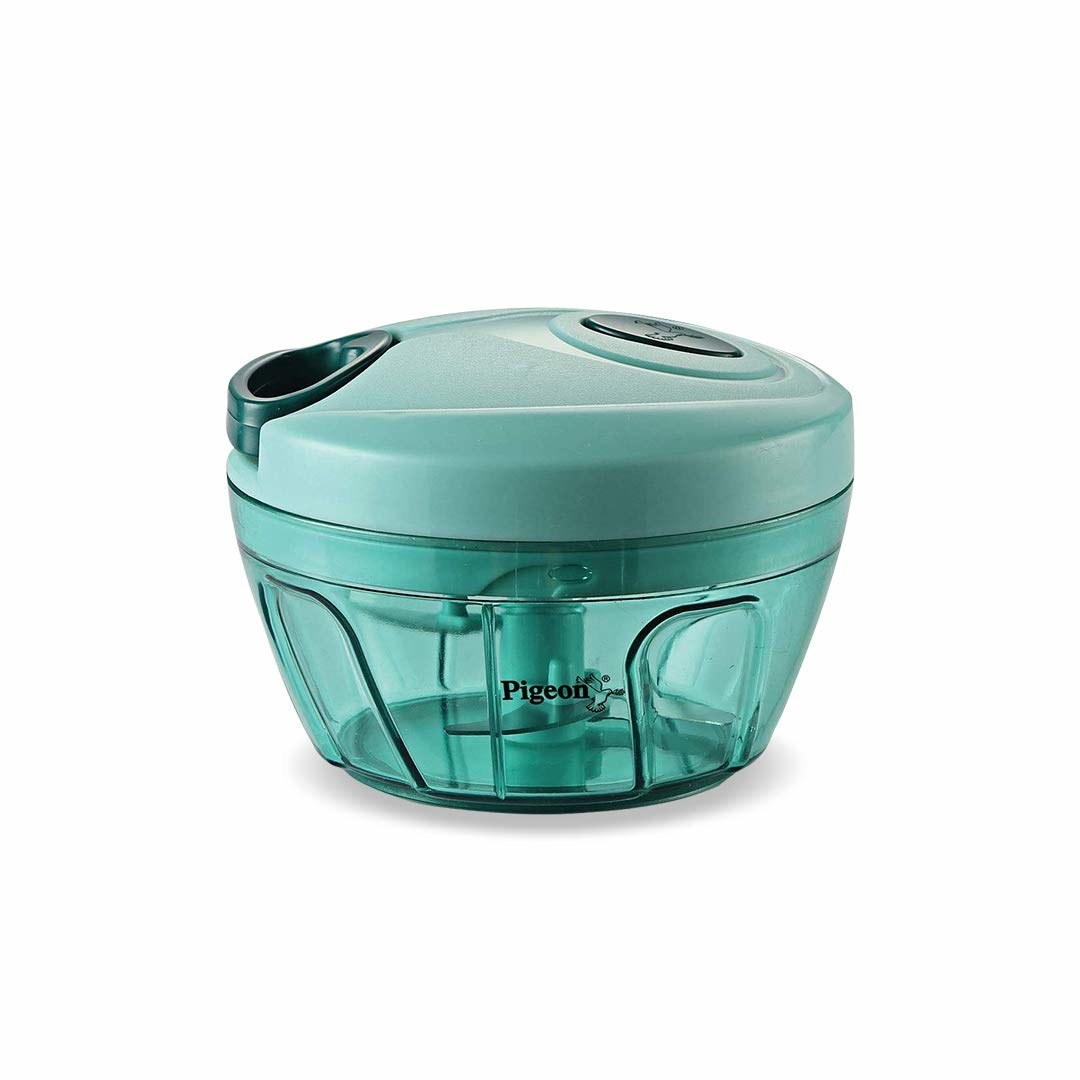 Blue manual vegetable chopper