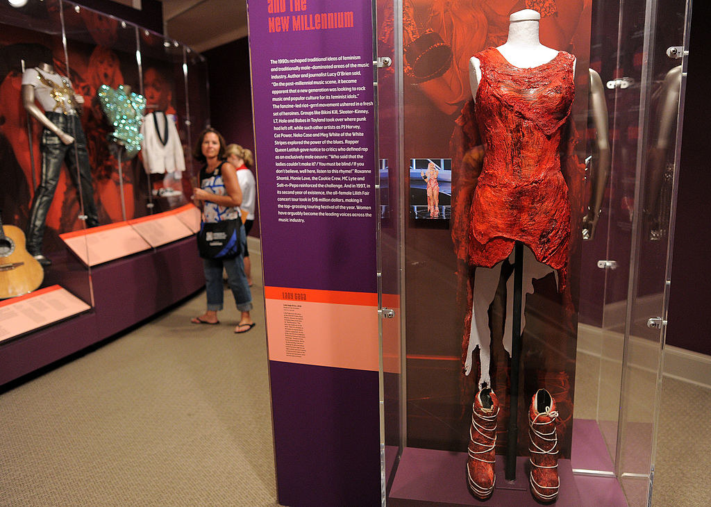 The preserved meat dress as a museum exhibit