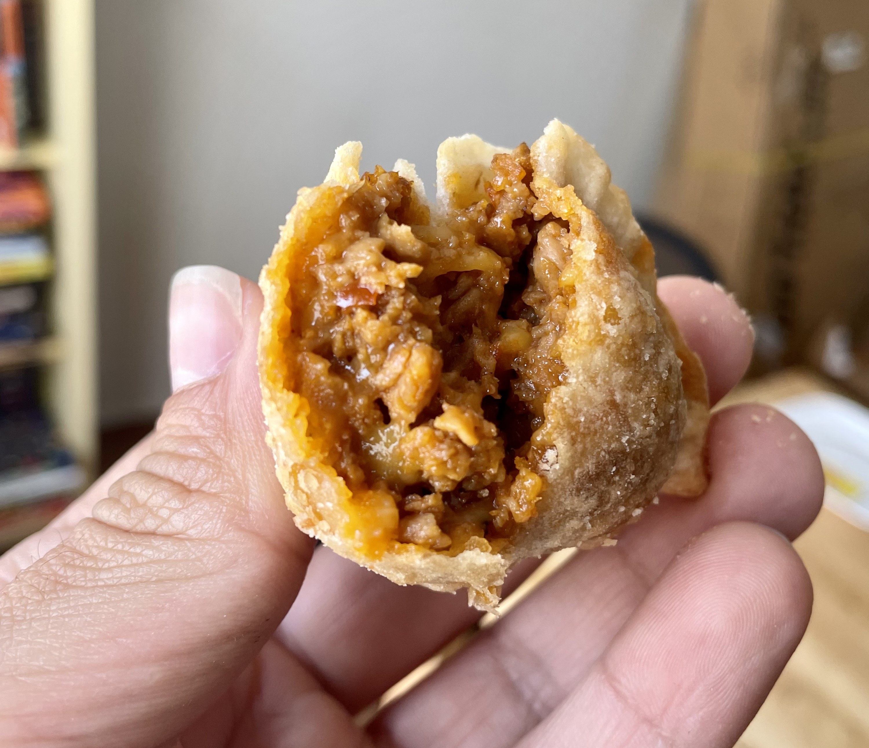 The inside of the beef empanada