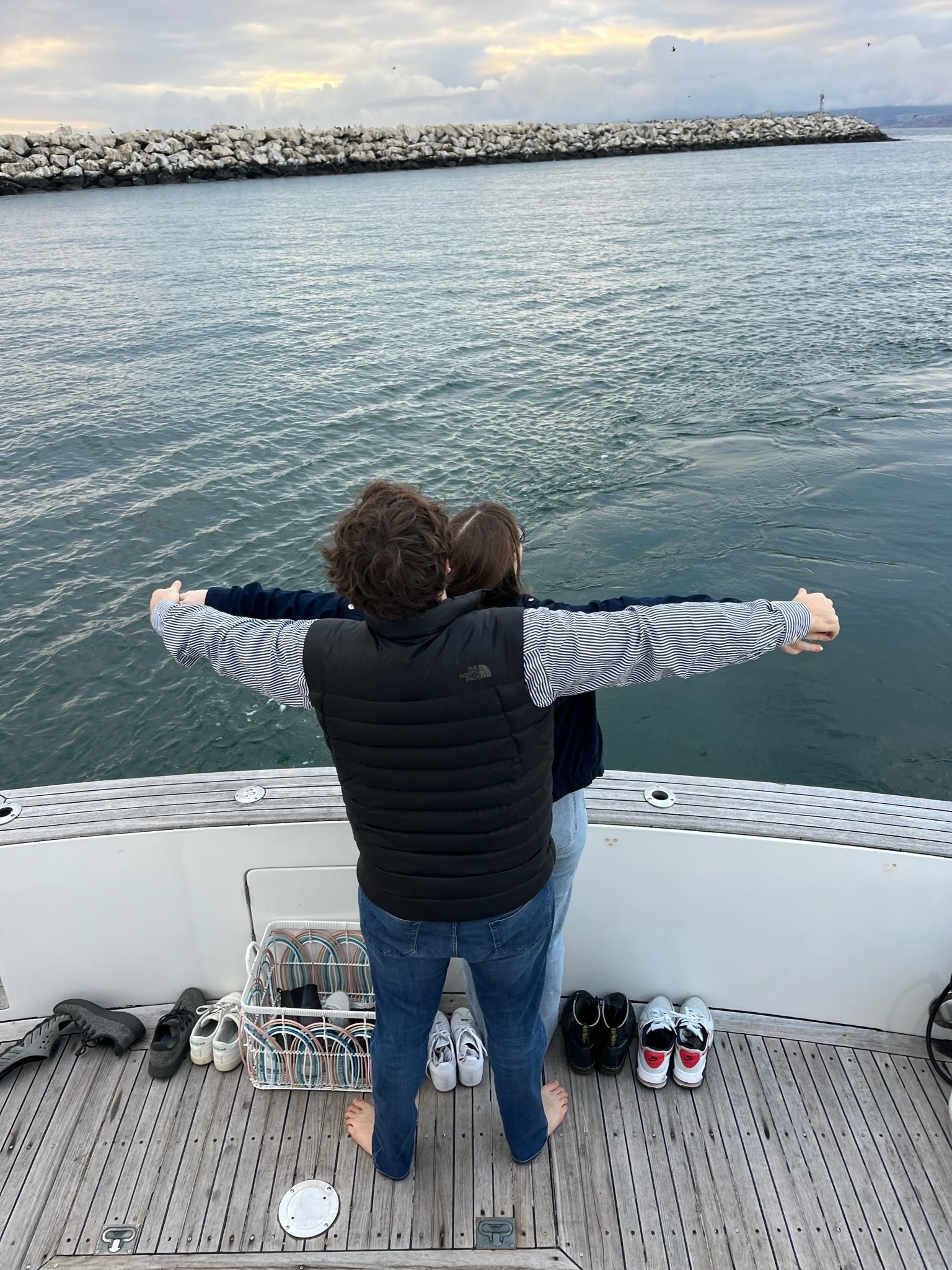 The author&#x27;s brother and his girlfriend on the boat