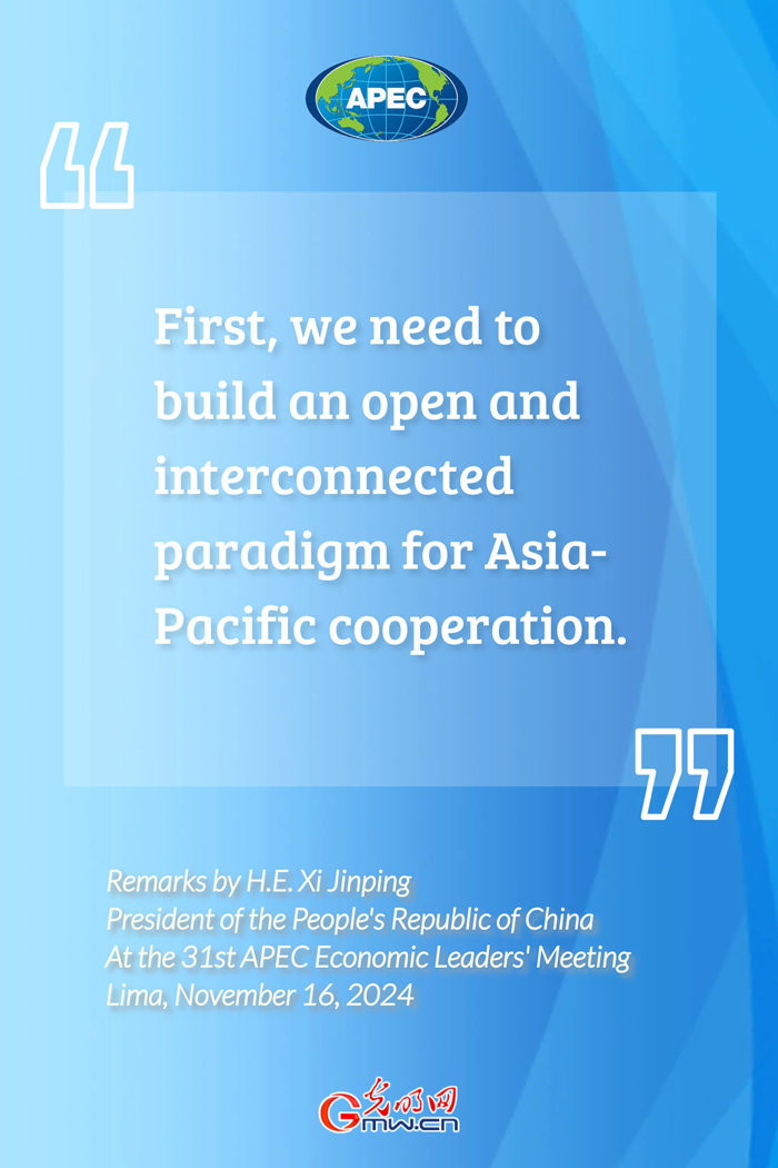 Poster: Highlight of address by Chinese President Xi Jinping at 31st APEC Economic Leaders' Meeting