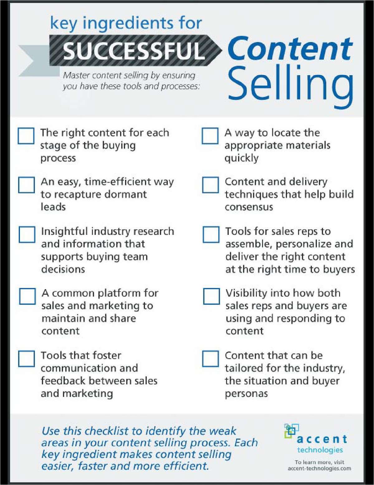 Checklist: Key Ingredients for Successful Content Selling