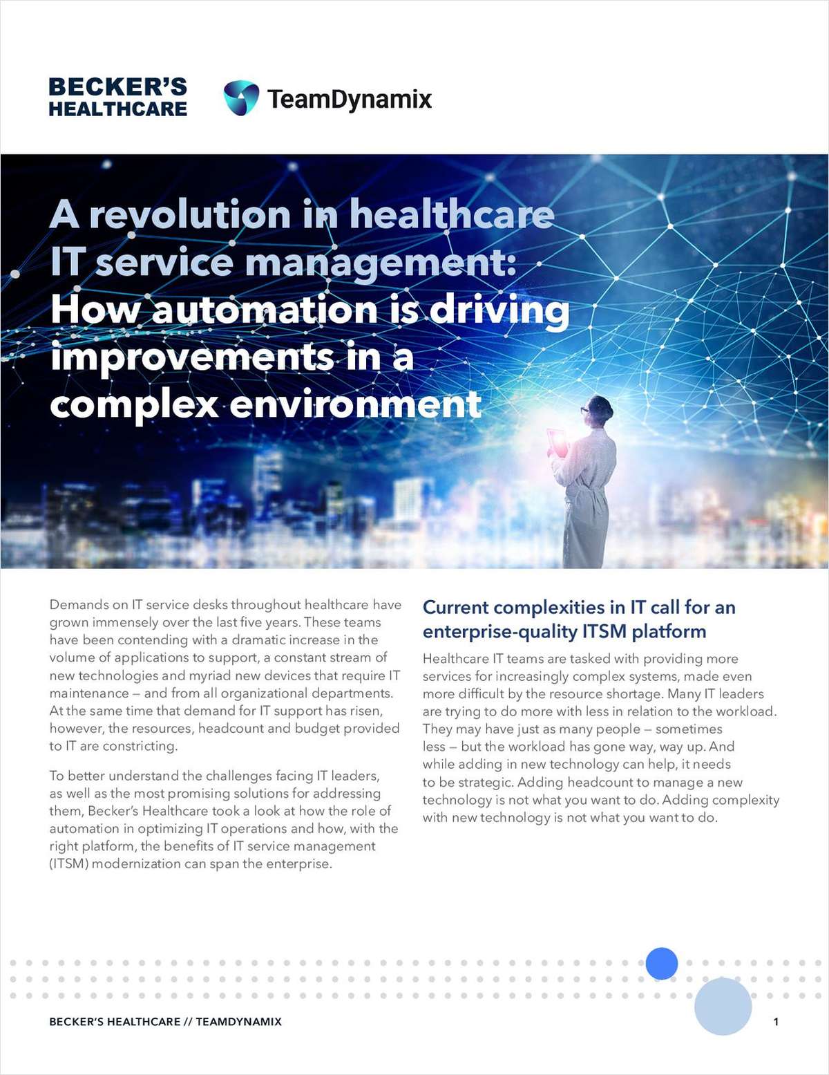 A Revolution in Healthcare ITSM: How automation is driving improvements in a complex environment