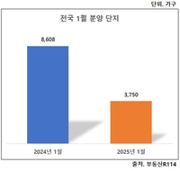 새해 첫 달 전국 아파트 3천750가구 분양…올해의 절반 이하