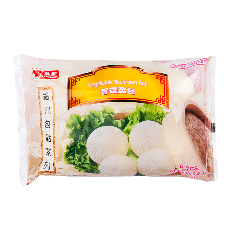 Wei Chuan Vegetable Mushroom Bun 6pcs, Frozen