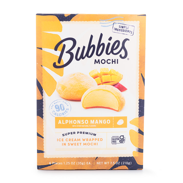 Bubbies Ice Cream Mochi Alphonso Mango 7.5 oz