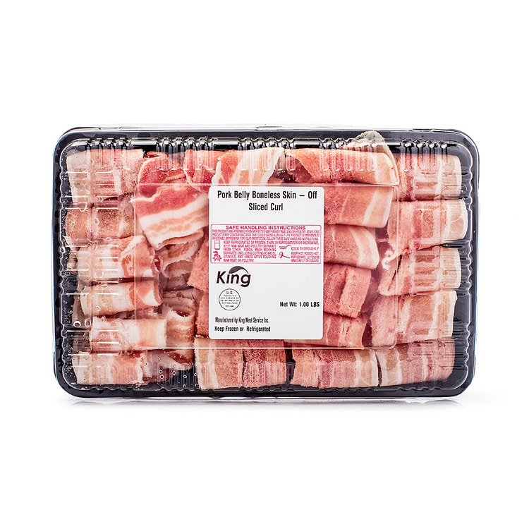 Thin Sliced Pork Belly Roll, Skinless, Frozen 1 lb