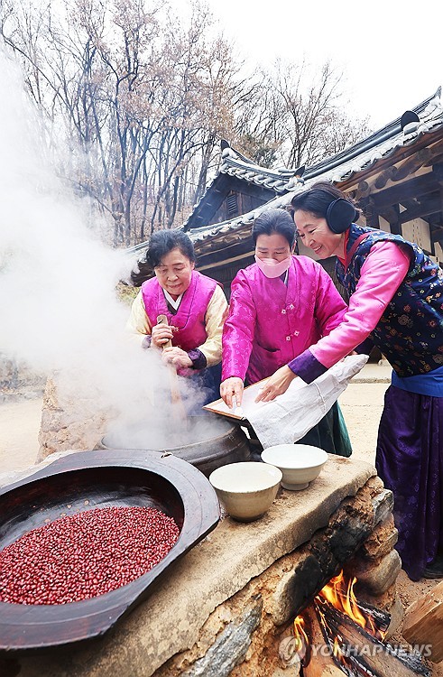 Traditional Korean red bean porridge