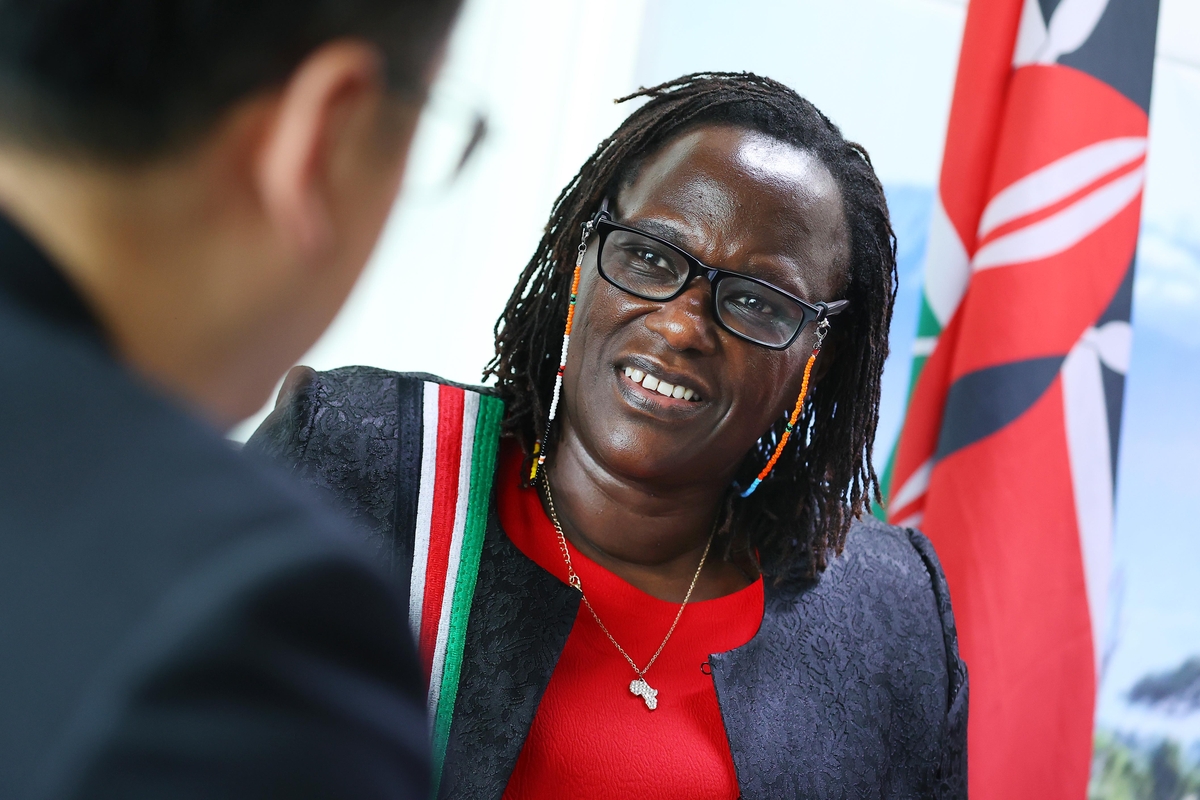 Kenyan Ambassador to South Korea Emmy Jerono Kipsoi speaks during an interview with Yonhap News Agency at the Kenyan Embassy in Seoul on Dec. 11, 2024. (Yonhap)