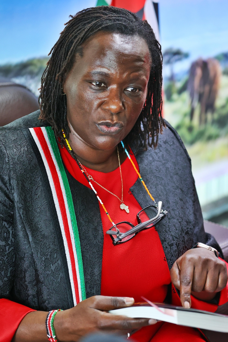 Kenyan Ambassador to South Korea Emmy Jerono Kipsoi speaks during an interview with Yonhap News Agency at the Kenyan Embassy in Seoul on Dec. 11, 2024. (Yonhap)