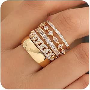 Amazon.com: FUNEIA Stackable Gold Rings 