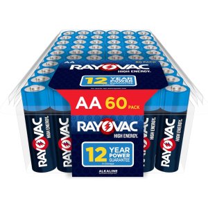 Rayovac AA Batteries, Double A Battery Alkaline, 60 Count