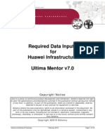 Ultima Mentor Version 7 1 - Required Data Inputs For Huawei