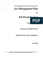 Project Management Plan For Job Portal