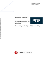 As 3522.6-2002 Identification Cards - Recording Technique Magnetic Stripe - High Coercivity