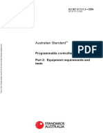 As IEC 61131.2-2004 Programmable Controllers Equipment Requirements and Tests